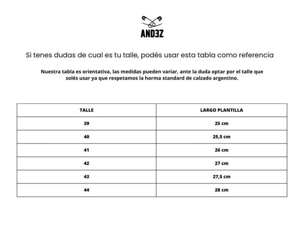 tabla mocasines