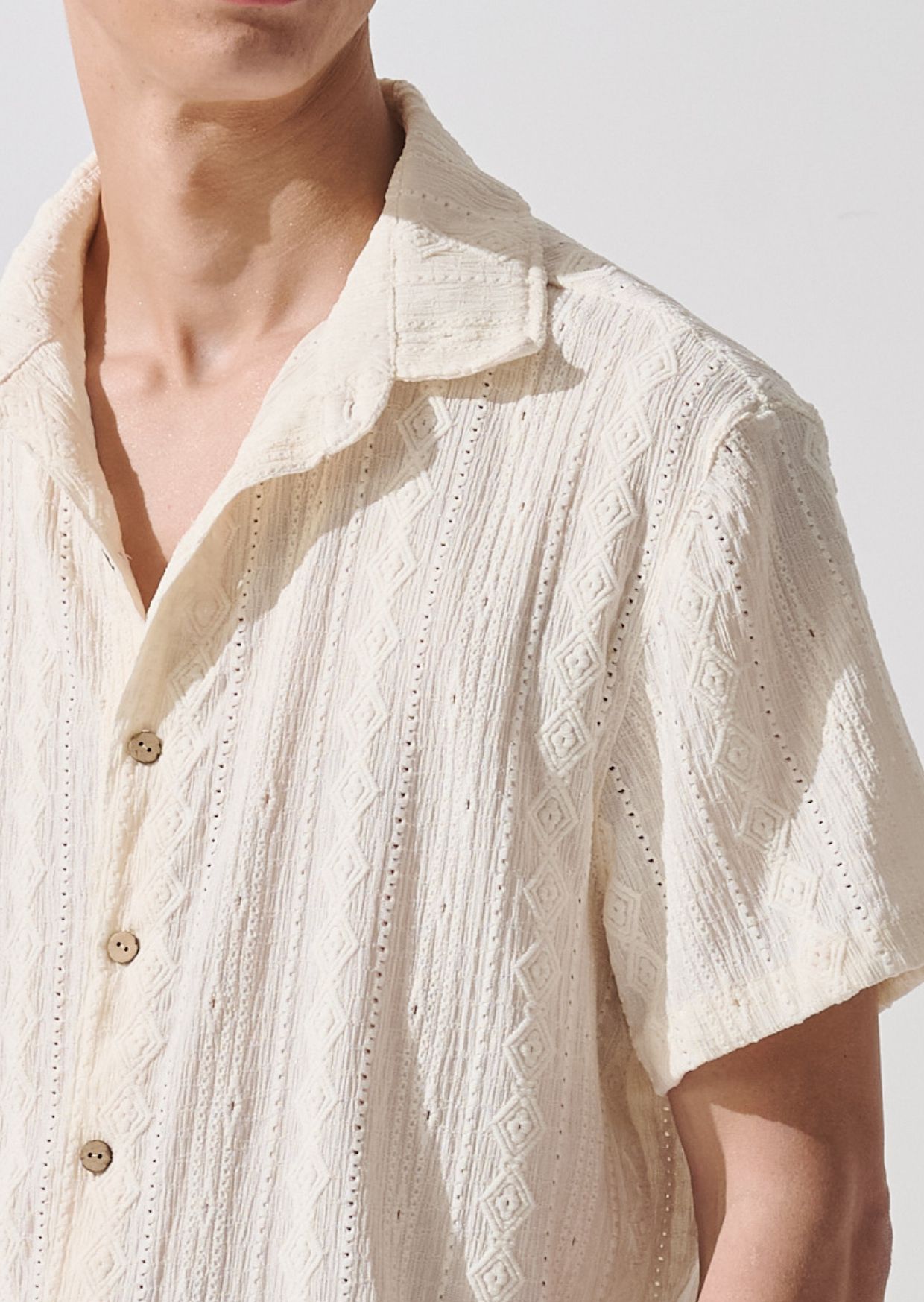 Camisa Hibisco Crema 2
