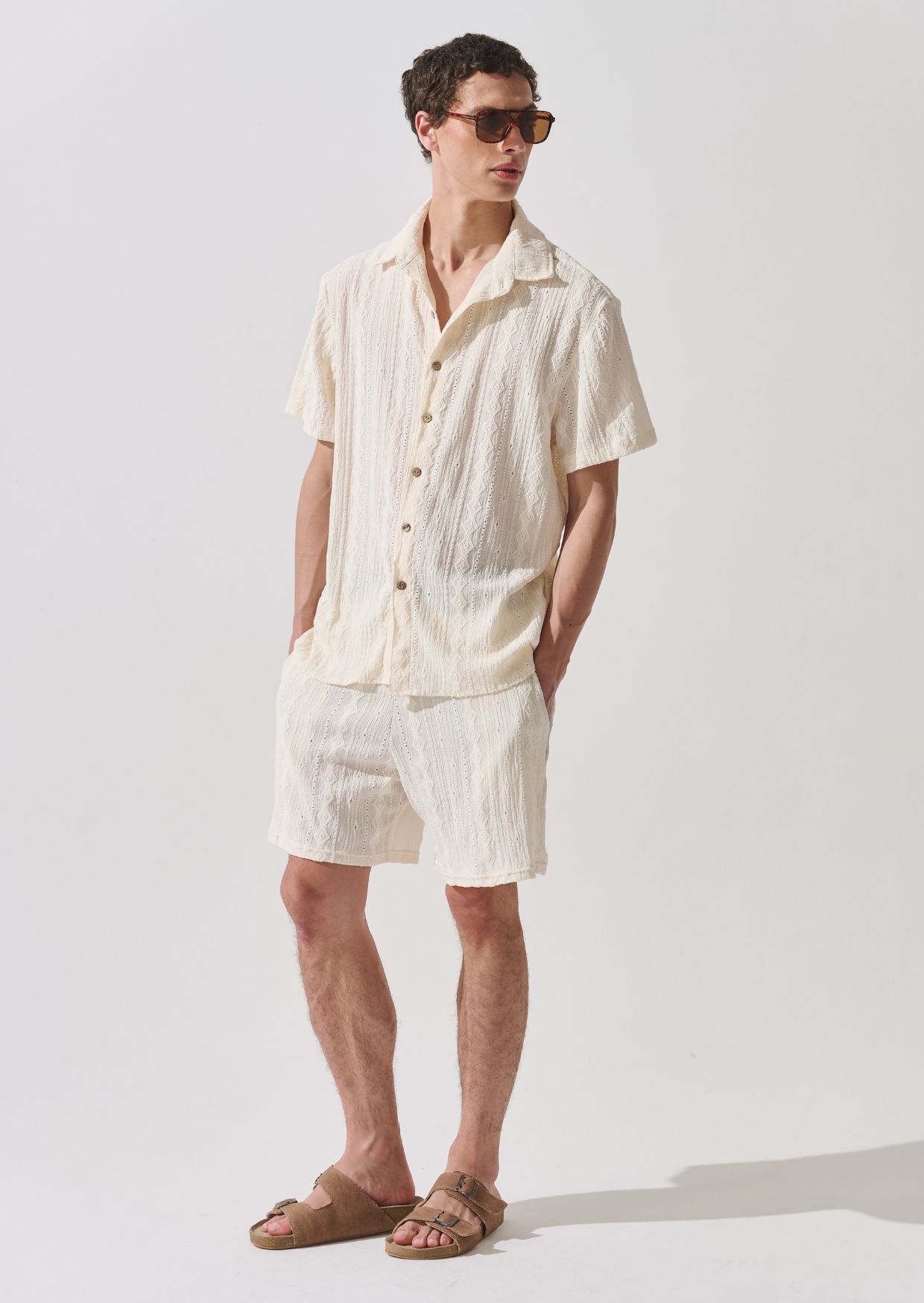 Camisa Hibisco Crema 4